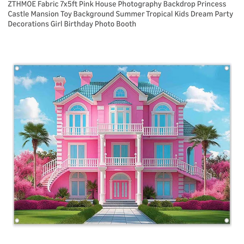 Pink Princess Castle Backdrop